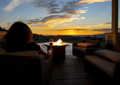 sundown with fire pit